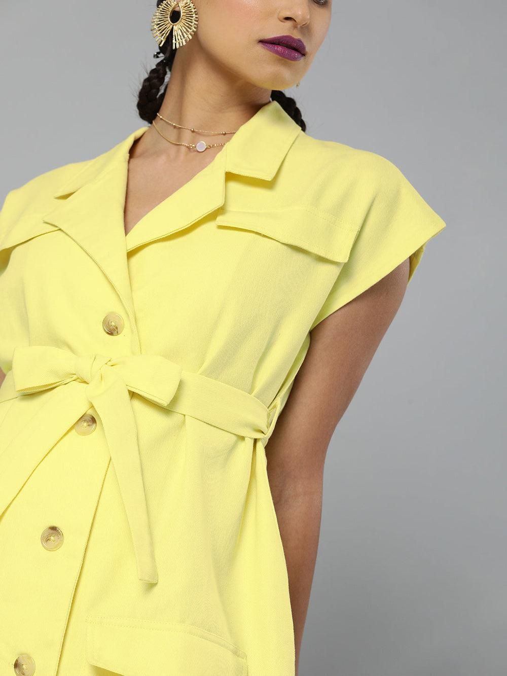 western yellow dress  Front side